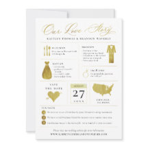 Infografische Save the Date Imitate Gold Foil