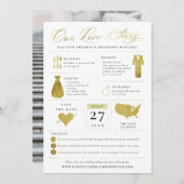 Infografische Save the Date Imitate Gold Foil (Vorne/Hinten)