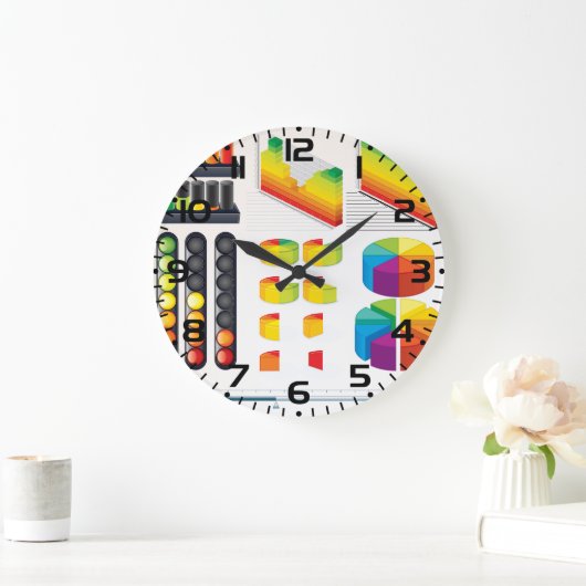 Infographic Elements and Data Visualization Große Wanduhr (Zuhause)