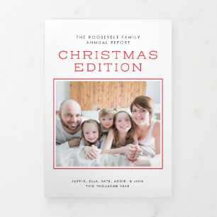 Infographic Family Newsletter Trifold Dreifach Gefaltete Urlaubskarte