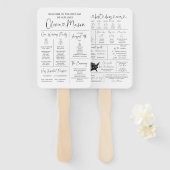 Infographic Wedding Program Hand Fan Fächer (Vorne und Hinten)