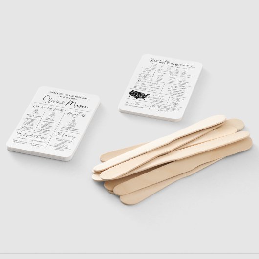 Infographic Wedding Program Hand Fan Fächer (Non-assembled)