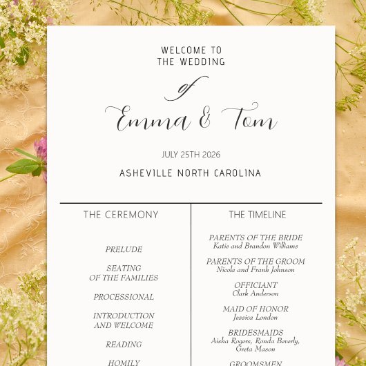 Infographic Wedding Program Time Line Modern