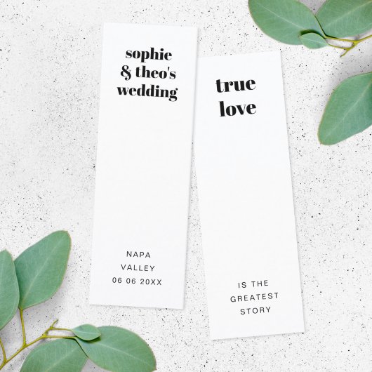 Informal Retro Wedding Favor Bookmark Card Mini Visitenkarte