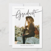 Informal Script Graduation Announcement Card  Einladung (Vorderseite)