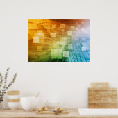 Informatik als Abstrakter Hintergrund Poster (Küche)