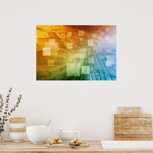 Informatik als Abstrakter Hintergrund Poster (Küche)