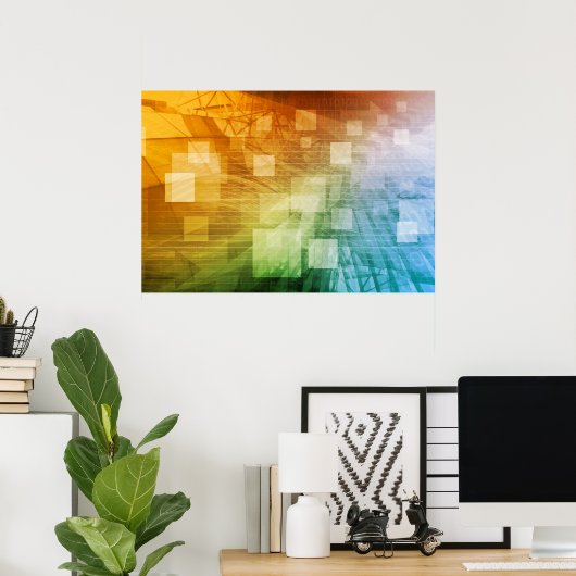 Informatik als Abstrakter Hintergrund Poster (Heimbüro)