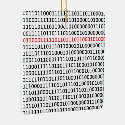 Informatik Binary Code Black Red Christmas Keramikornament (Rechts)