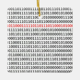 Informatik Binary Code Black Red Christmas Keramikornament