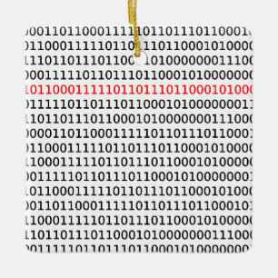 Informatik Binary Code Black Red Christmas Keramikornament