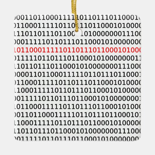Informatik Binary Code Black Red Christmas Keramikornament (Vorderseite)