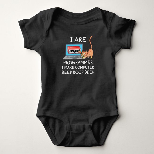 Informatik IT Computerkatze Funny Sprichwort Gesch Baby Strampler (Vorderseite)