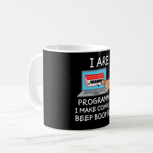 Informatik IT Computerkatze Funny Sprichwort Gesch Kaffeetasse (Vorderseite Links)