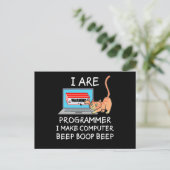 Informatik IT Computerkatze Funny Sprichwort Gesch Postkarte (Stehend Vorderseite)