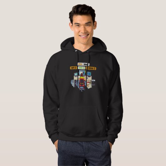 Informatik Python Programmierer Essen Code Schlaf Hoodie (Vorne ganz)
