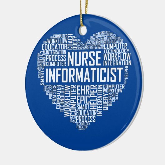 Informatiker der Krankenpflege Informatik Keramik Ornament (Links)