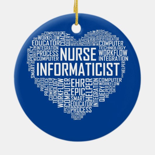 Informatiker der Krankenpflege Informatik Keramik Ornament (Hinten)