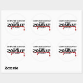 Informatiker Zombie Runder Aufkleber (Blatt)