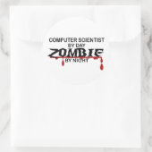 Informatiker Zombie Runder Aufkleber (Tasche)