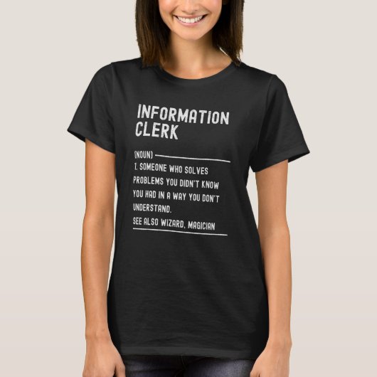 Information Clerk Definition Shirts Funny Job Titl (Vorderseite)