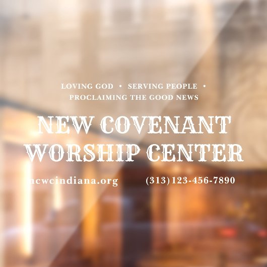 Information der Kirche Fensteraufkleber