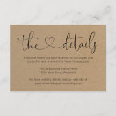 Information / Details Umschließungskarte - Einfach Begleitkarte (Vorderseite)