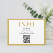 INFORMATION EINFÜGEN Modernes schwarzes Gold QR Co Einladung (Stehend Vorderseite)