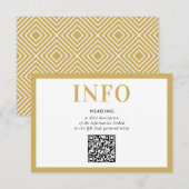 INFORMATION EINFÜGEN Modernes schwarzes Gold QR Co Einladung (Vorne/Hinten)