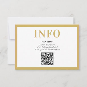 INFORMATION EINFÜGEN Modernes schwarzes Gold QR Co Einladung