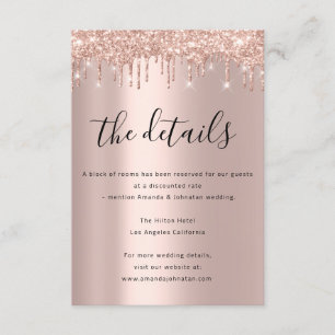 Information Enclosure Card Hochzeitdetails Rose Begleitkarte