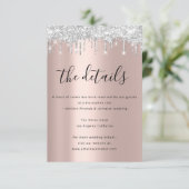 Information Enclosure Card Hochzeitdetails Tropfen Begleitkarte (Stehend Vorderseite)