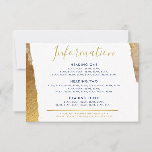 INFORMATION ENCLOSURE Moderner Luxus vergoldetes g Dankeskarte (Vorderseite)