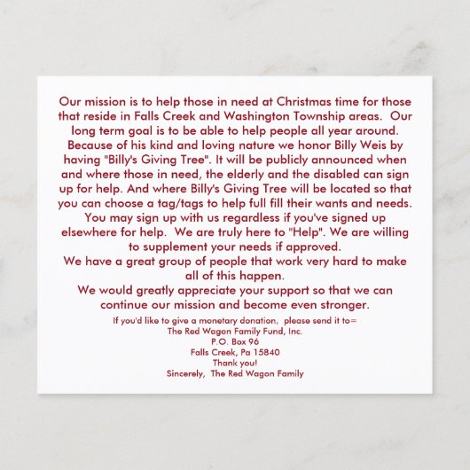 Information Flyer (Hinten)