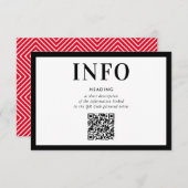 INFORMATION INSERT simple modern black QR Code Einladung (Vorne/Hinten)