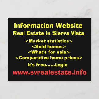 Information Website, Real Anwesen in Sierra Vist.. Postkarte