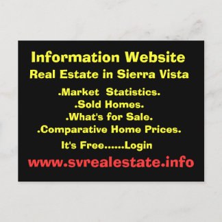 Information Website, Real Anwesen in Sierra Vist.. Postkarte