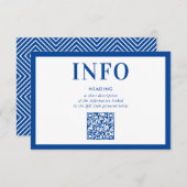 INFORMATIONEN EINFÜGEN moderner königsblauer QR-Co Einladung (Vorne/Hinten)