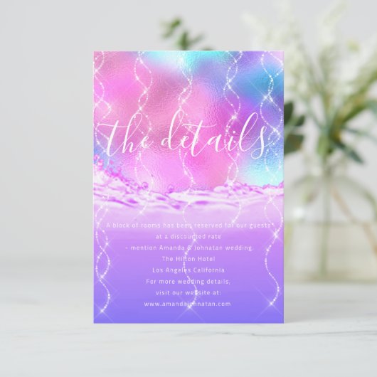 Informationen Einschließende Karte Hochzeitsdetail (Stehend Vorderseite)