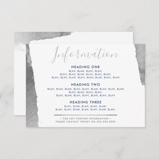 INFORMATIONEN ENCLOSURE Moderner Luxus vergoldetes Dankeskarte (Vorne/Hinten)