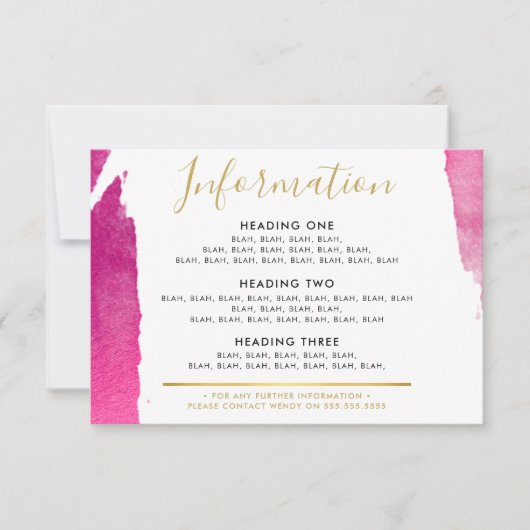 INFORMATIONEN ENCLOSURE Moderner Luxus vergoldetes Dankeskarte (Vorderseite)