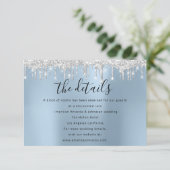 Informationen für die Hochzeitkarte - Details Blau Begleitkarte (Stehend Vorderseite)