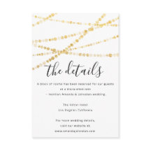 Informationen für die Hochzeitkarte - Details Gold