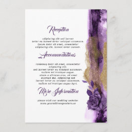 Informationen für Hochzeiten mit Plum und Gold Flo Begleitkarte