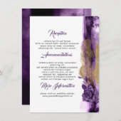 Informationen für Hochzeiten mit Plum und Gold Flo Begleitkarte (Vorne/Hinten)