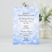 Informationen für Hochzeitgäste Blue Glitzer Light Begleitkarte (Stehend Vorderseite)