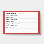 Informationen- für Notfällekarte Ausweis (Rückseite)