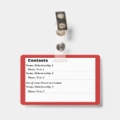 Informationen- für Notfällekarte Ausweis (Rückseite mit Clip)