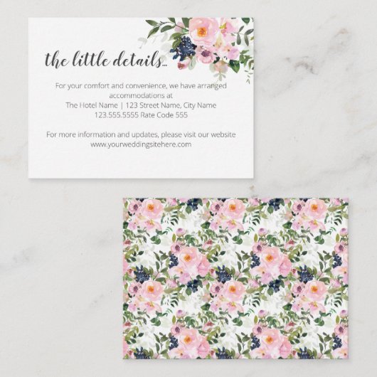 Informationen oder kleine Details Begleitkarte (Vorne/Hinten)