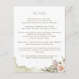 Informationen Palm Blätter Blumengrün Details Begleitkarte